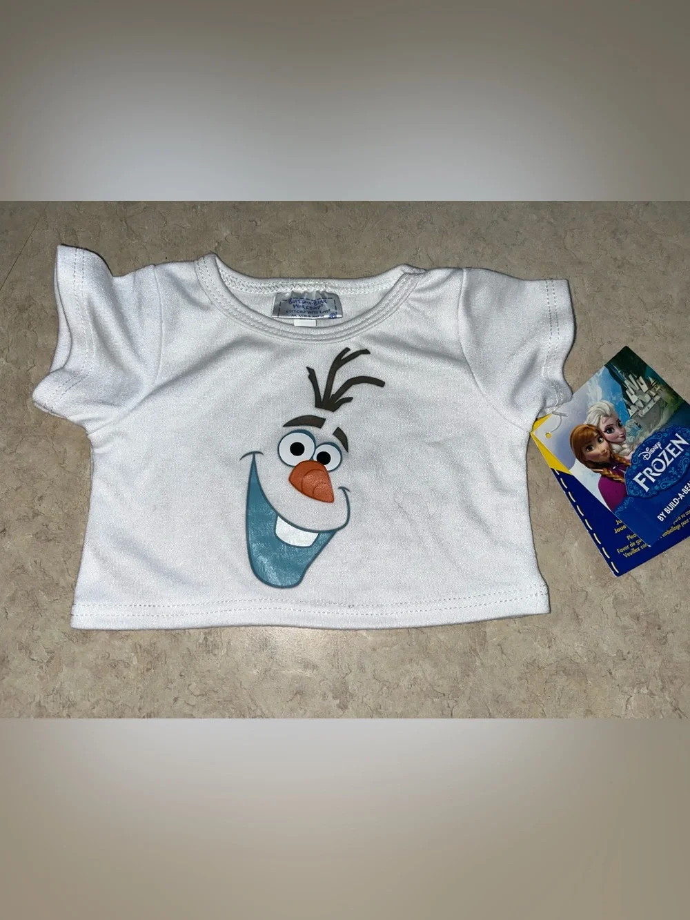 NWT Build a Bear Rare Disney Frozen Olaf Shirt White Olaf Face Top HTF Retired